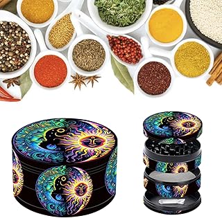 Kitchen Herb Grinder Spice Mill Metal Grinder with Precision Teeth 4-Layer Fine Herb Grinder Boutique Zinc Alloy Kitchen Grinder for Herbs & Spices