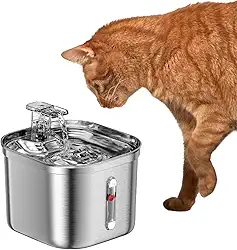 RCM Group® - Bebedouro Pet Fonte de Água de Inox - Sistema Tripla Filtração, Controle de Fluxo – Ideal para Cães Pequenos e Gatos, Fácil de Limpar, Melhora Hidratação e Bem-Estar do Pet - RCM Group®