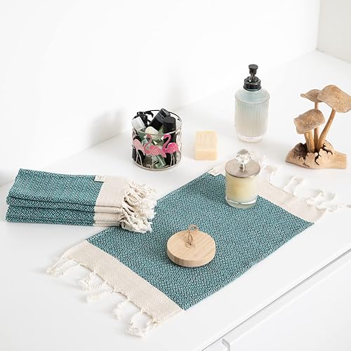 Miniatura 55 de SMYRNA TURKISH COTTON Paquete de 6 paños de baño versátiles para baño, hotel, spa, gimnasio, suaves, absorbentes, prelavadas y de secado rápido