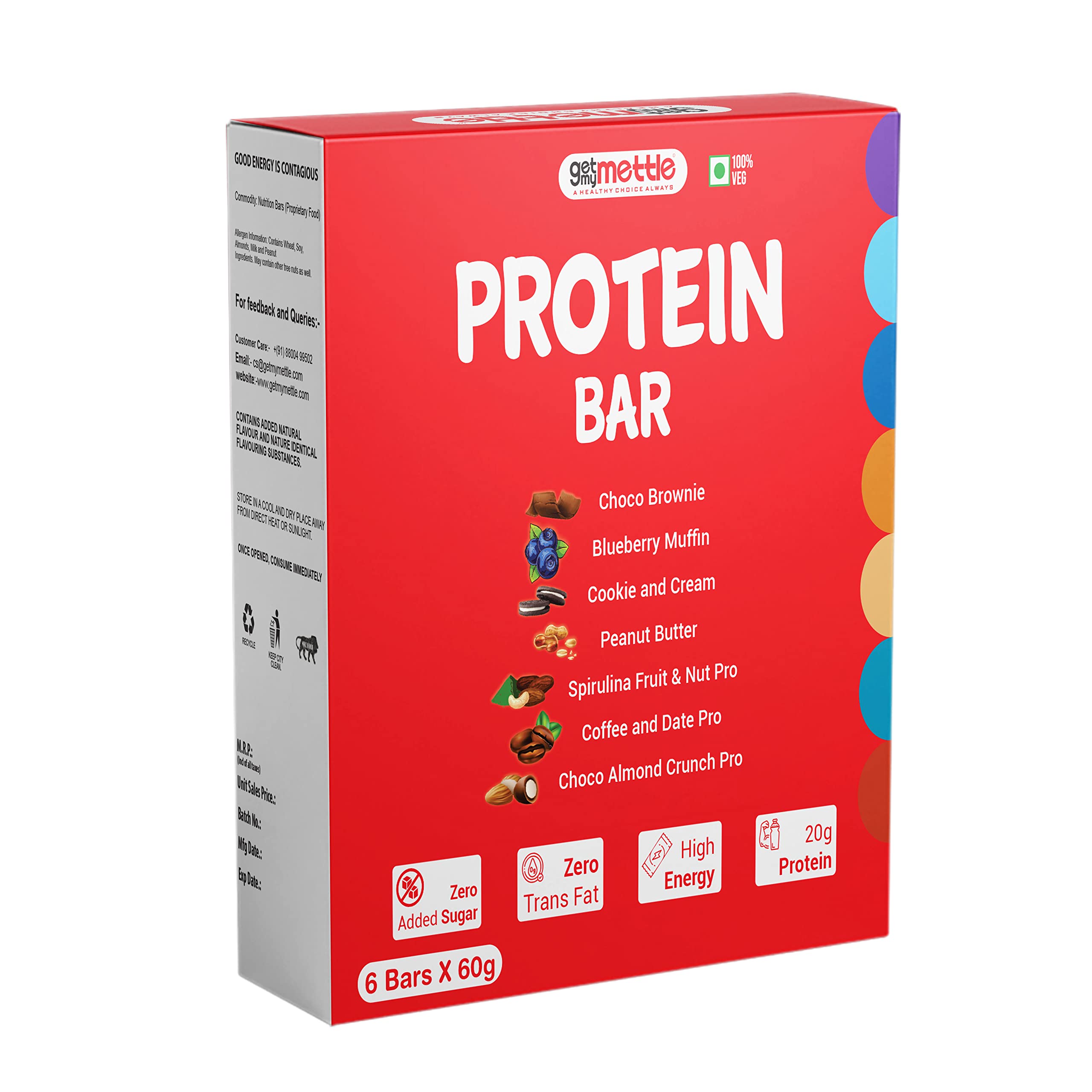 Mettle Assorted Protein bar |Each 60g Bar | All Flavor In one Box | Protein Bars (360g, Assorted Box)-image-14