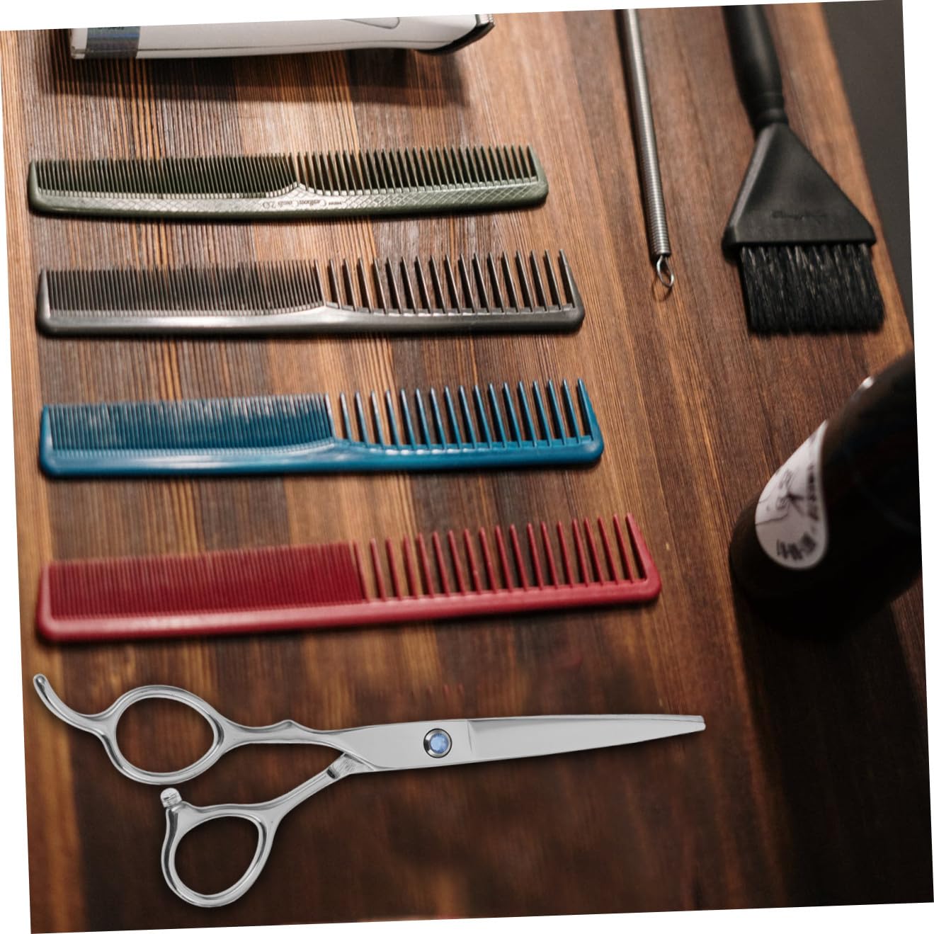 Anneome Ensemble 2 Pièces de Ciseaux de Coupe de Cheveux pour Gauchers en Acier Inoxydable, Design Ergonomique, Professionnel et Amateur, Couleur Argenté