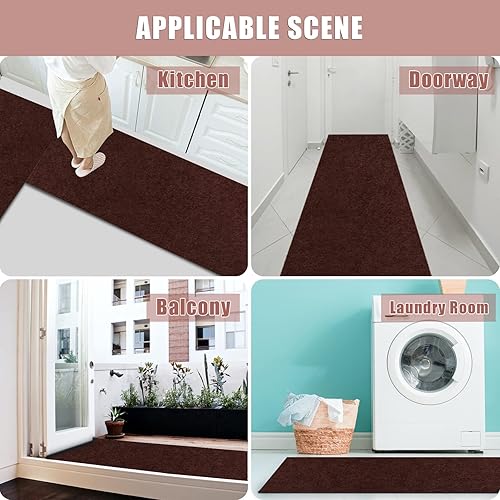 Miniatura 7 de ZGR - Alfombra de pasillo de 2 x 8 pies, para interiores y exteriores, cocina, entrada, dormitorio, con respaldo de goma antideslizante natural,