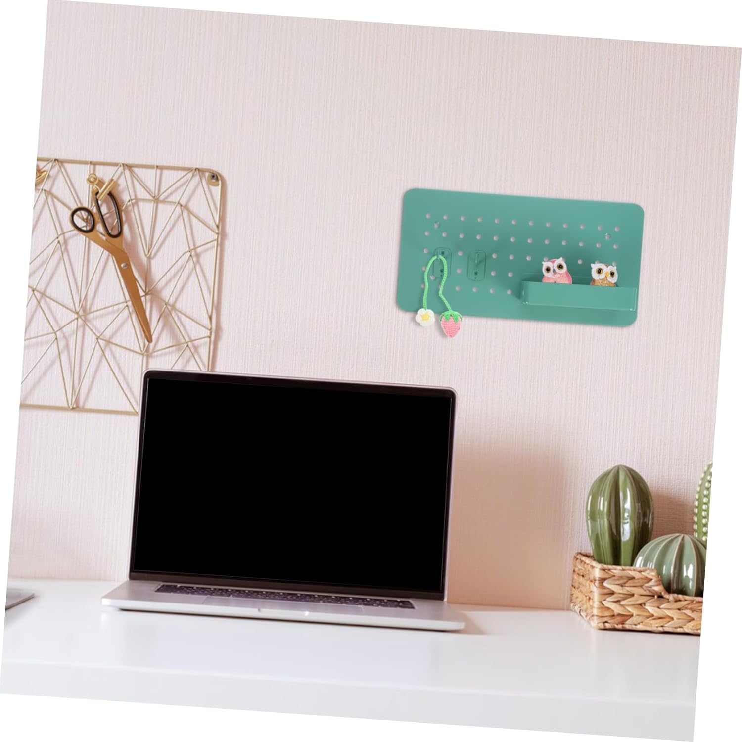 Unomor 1set Wall Mounted Pegboard Storage Organizer Hooks Desktop Display and Wall Organizer for Home Office and Crafting Easy Installation and Versatile Use