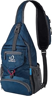 WATERFLY Packable Small Crossbody Sling Backpack Shoulder Chest Bag Daypack for Hiking Traveling