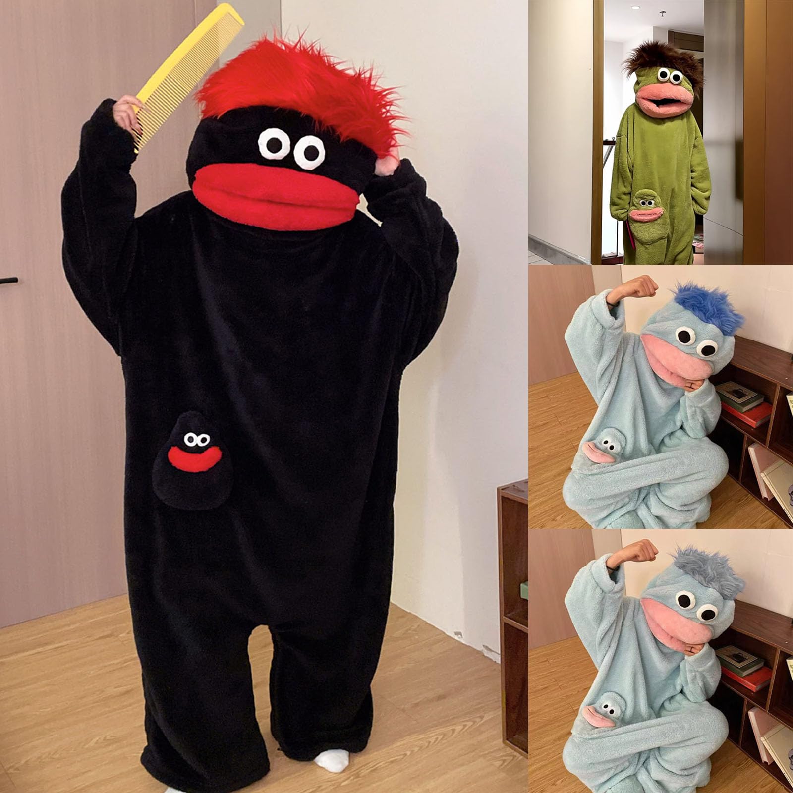 Pijamas de una Pieza para Mujeres y Hombres Monos de Disfraz de Animales Divertidos, Monos de Cosplay de Forro Polar para Adulto Pijamas cómodos de Forro Polar para Adulto Unisex