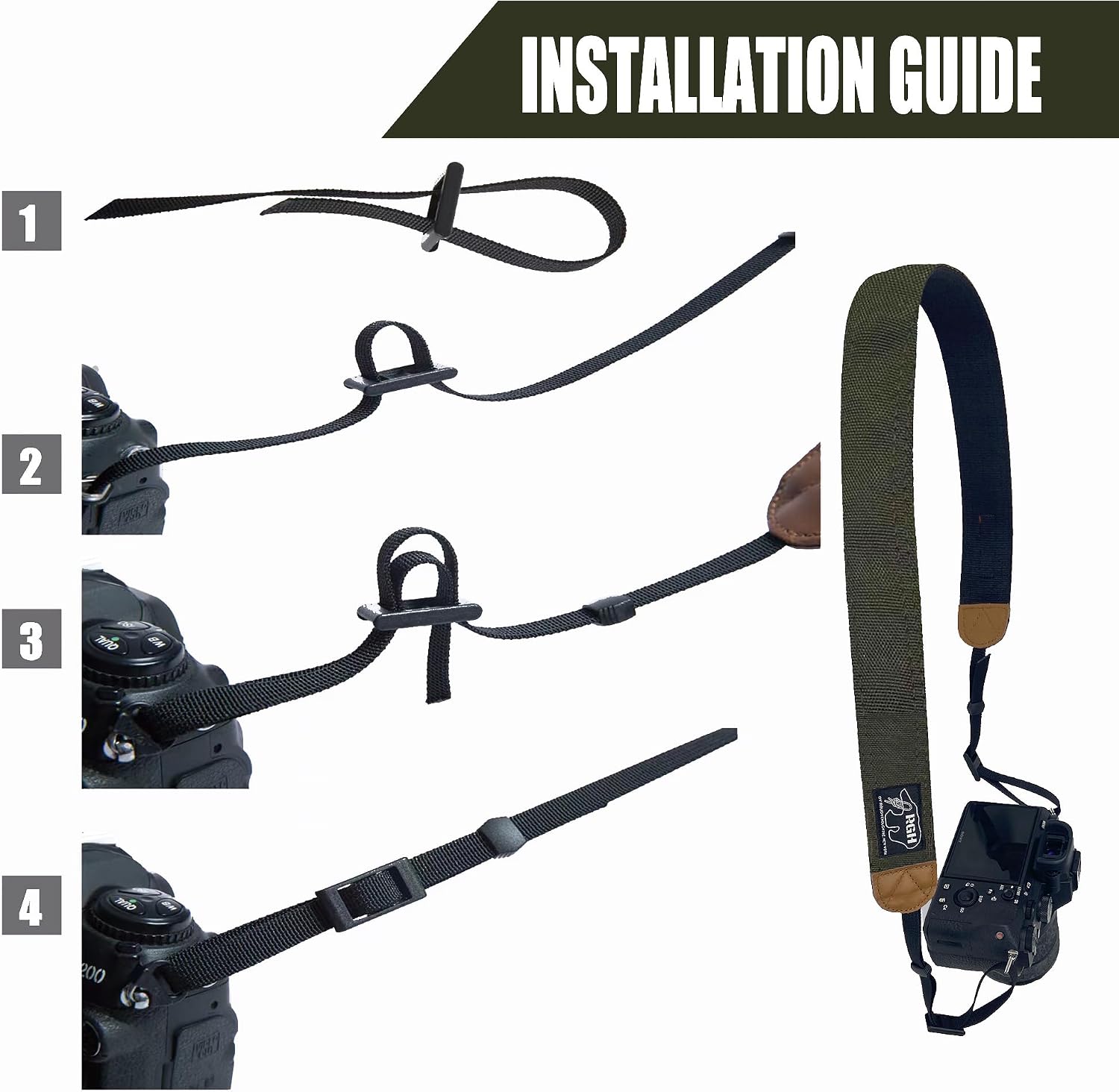 Rough Enough DSLR Camera Neck Shoulder Strap for Canon Nikon Sony Nylon with Keychain Photographer Must Haves