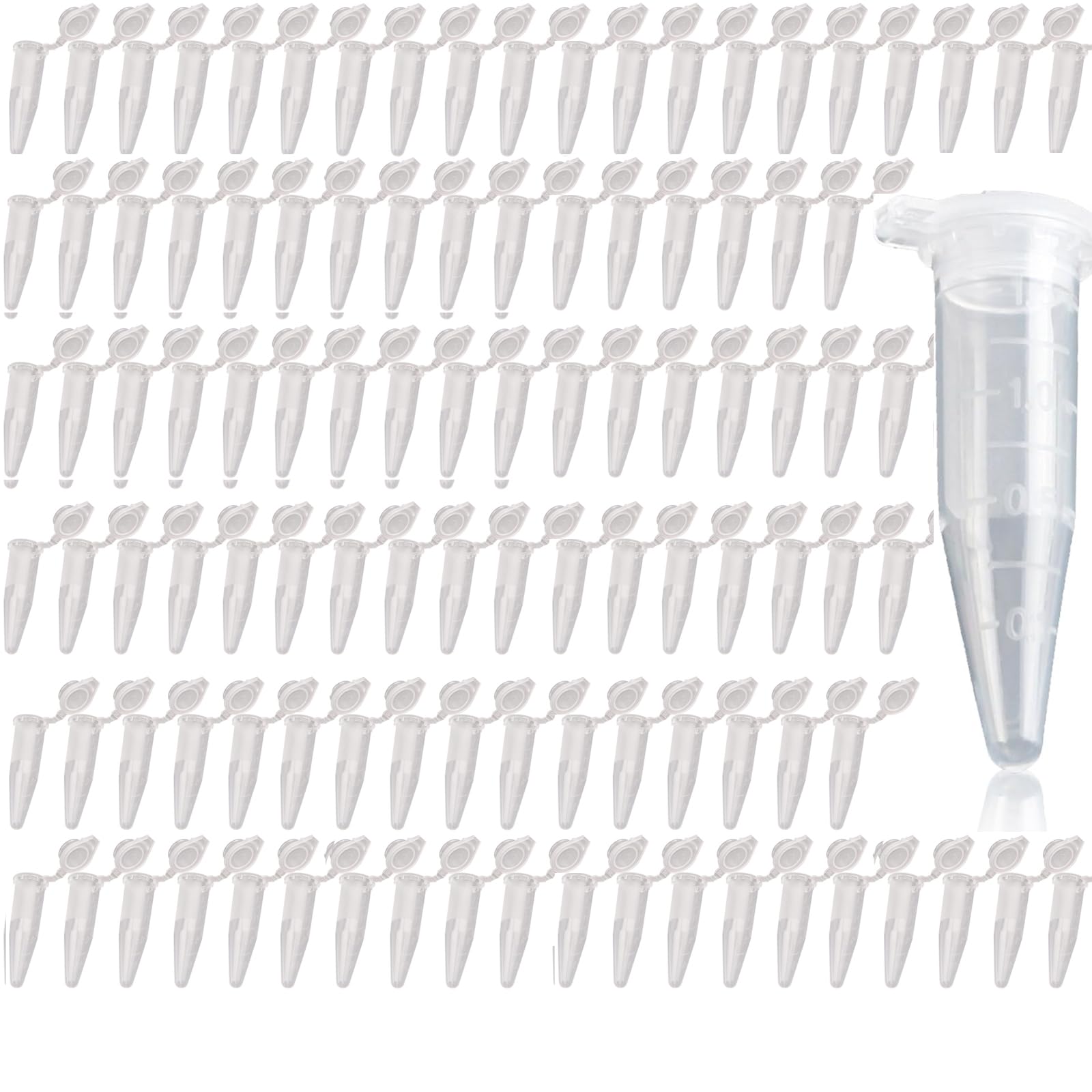 KAIYAYA Zentrifugenröhrchen 1,5ml - 200 Stück Laborgefäße Mit Snap-Cap, Transparent