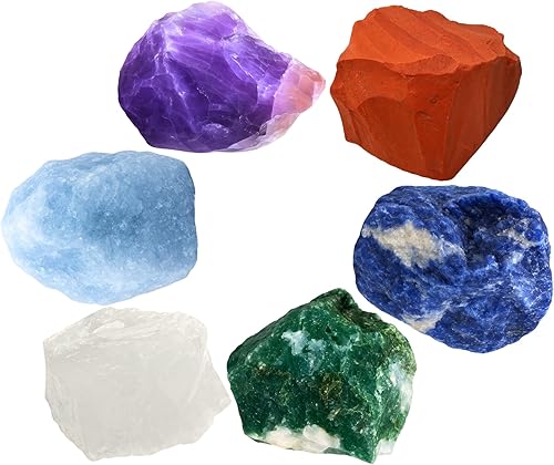 Cristales de Amazing Gemstone para el apoyo a la diabetes, juego de 6 cristales y piedras curativas de ágata musgo, calcita azul, sodalita, cuarzo