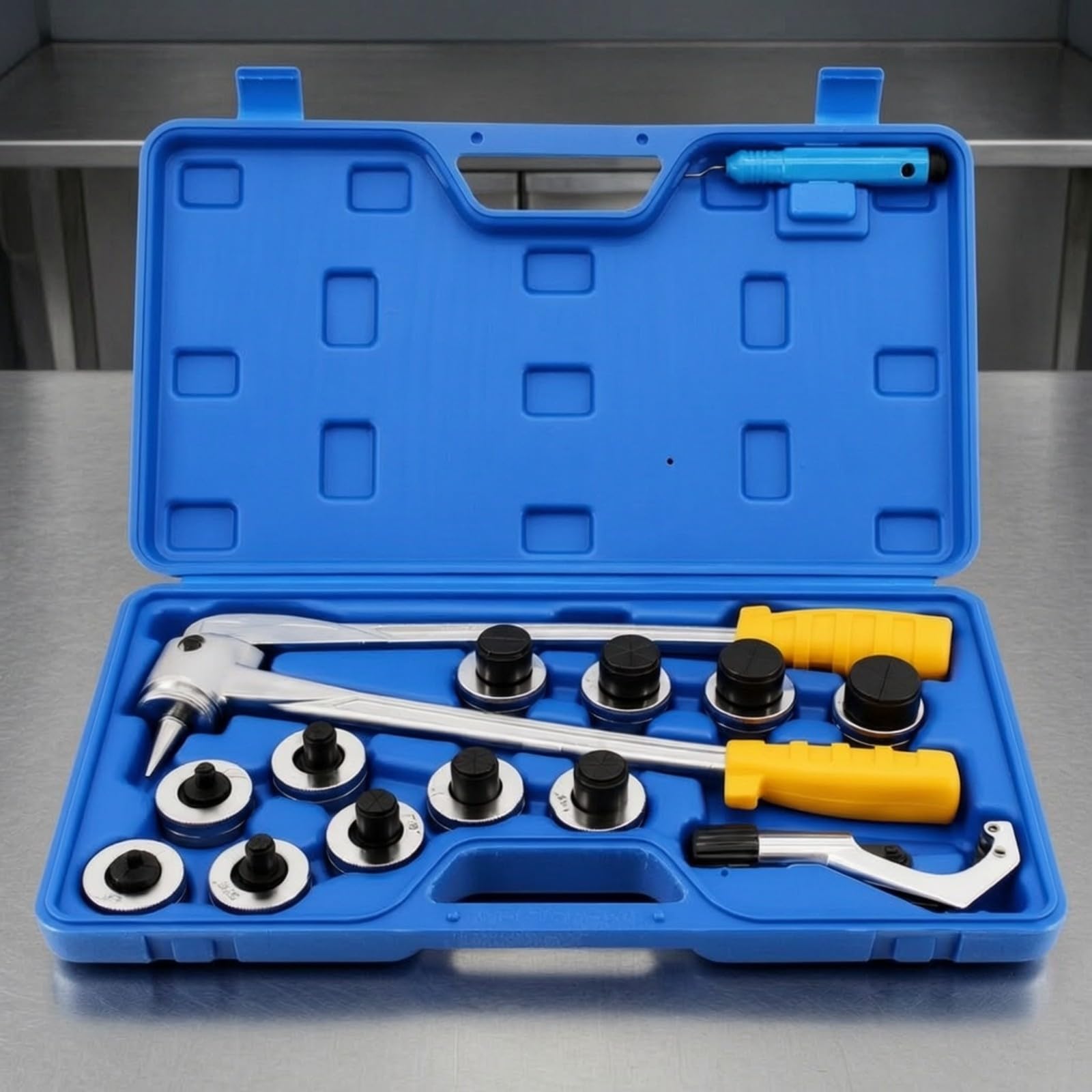 kowaku Kit d’évasement Coupe-Tube | Mallte Transport Rigide, sans Bavure, Outillage, pour Climatisation, Chantier, Techniciens, Plombiers, Métrique