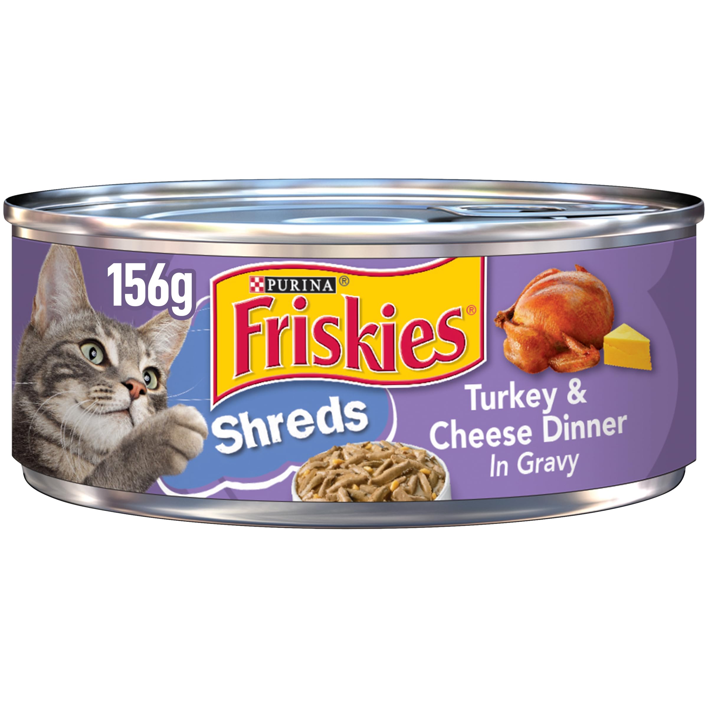 FriskiesSavory Shreds Turkey & Cheese Cat Wet Food 156g