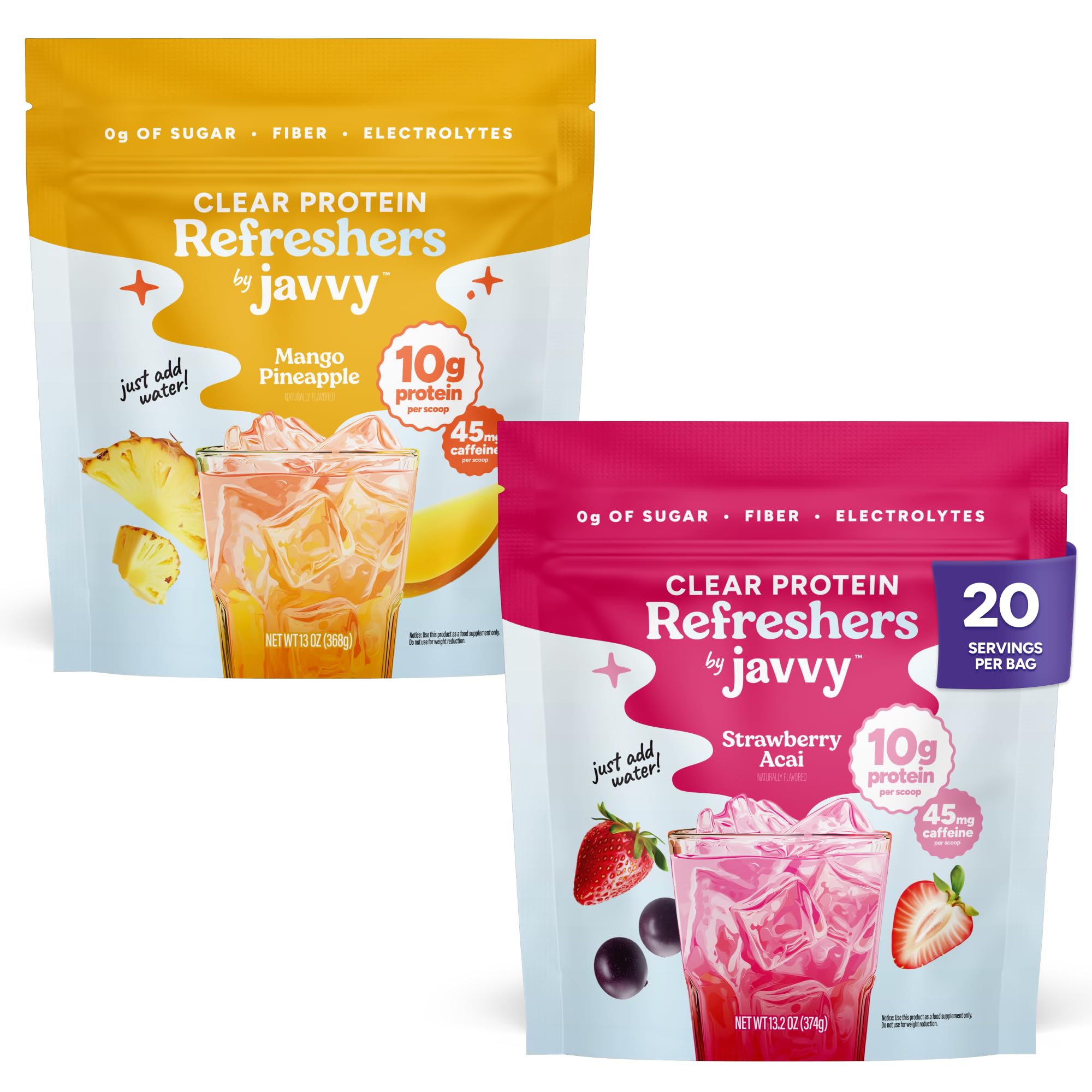 Javvy Clear Protein Powder with Clear Whey Protein, Strawberry Berry Acai — Amazon image 23