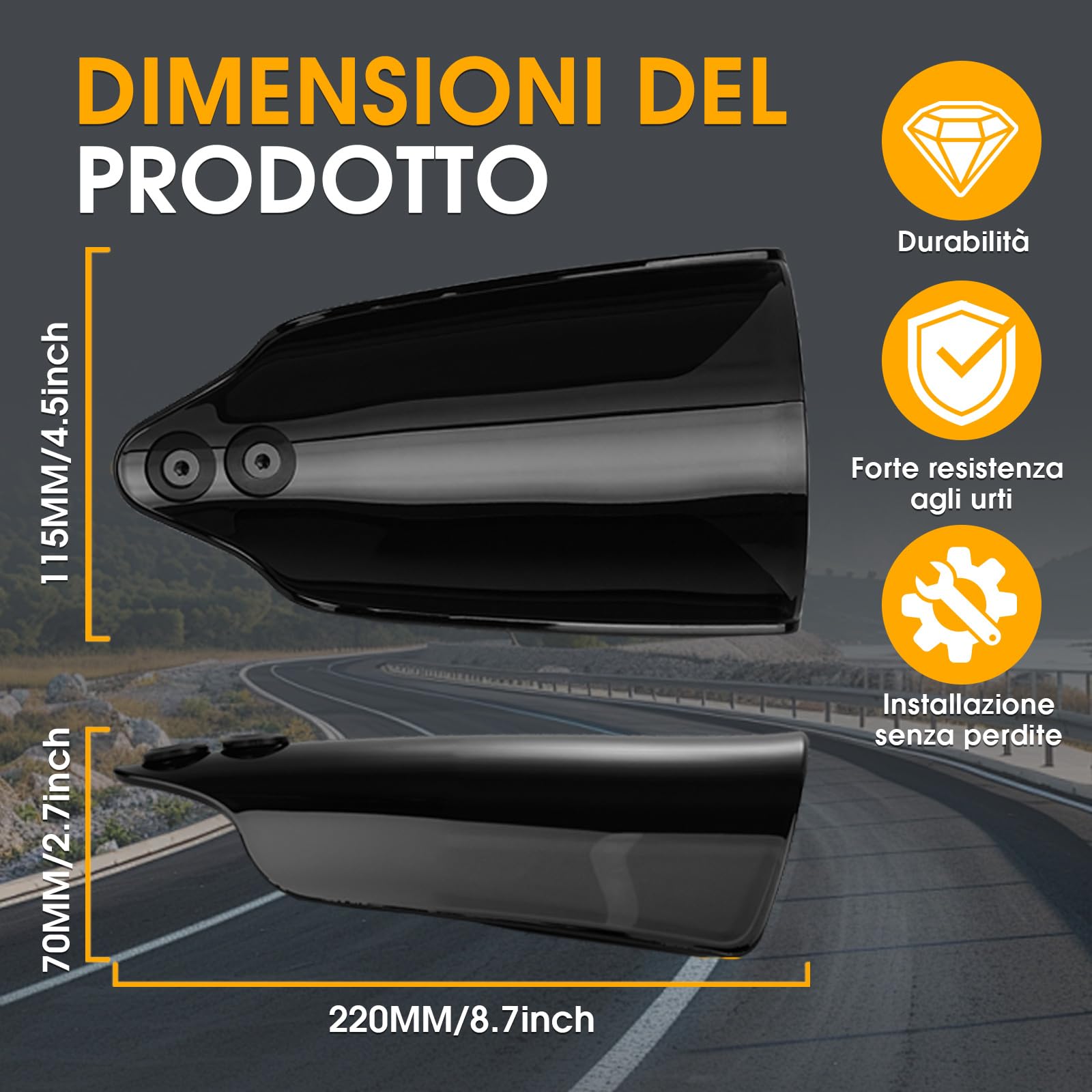Paramani Moto per Harley, Proteggi Mani Moto per Harley Davision Touring Road Glide Electra Glide Street Glide Road King Softail Dyna Sportster Cruiser Nero