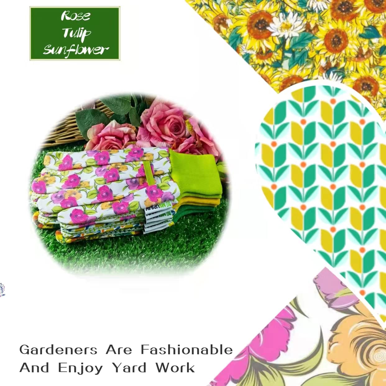 Gartenhandschuhe für Damen, Gartenhandschuhe für Hofarbeit, leichte Arbeitshandschuhe für Damen, Einheitsgröße für die meisten Damen (3 Stück)