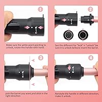 Vista 3 de Hair Curler Wand Curling Irons MOCEMTRY Hair Curling Iron with Curling Brush Hair Curler with Interchangeable Barrels 035-125and 3 Barrel Curling