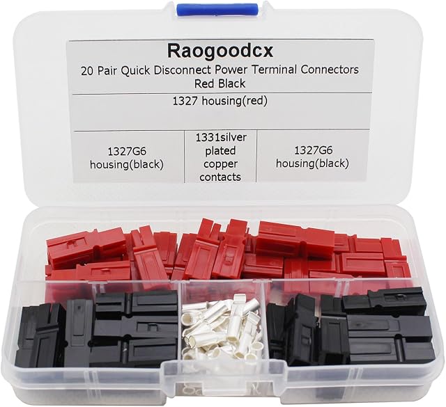 Raogoodcx 20 Pair Quick Disconnect 30AMP 600V Power Connector Battery Plug+terminals Red Black