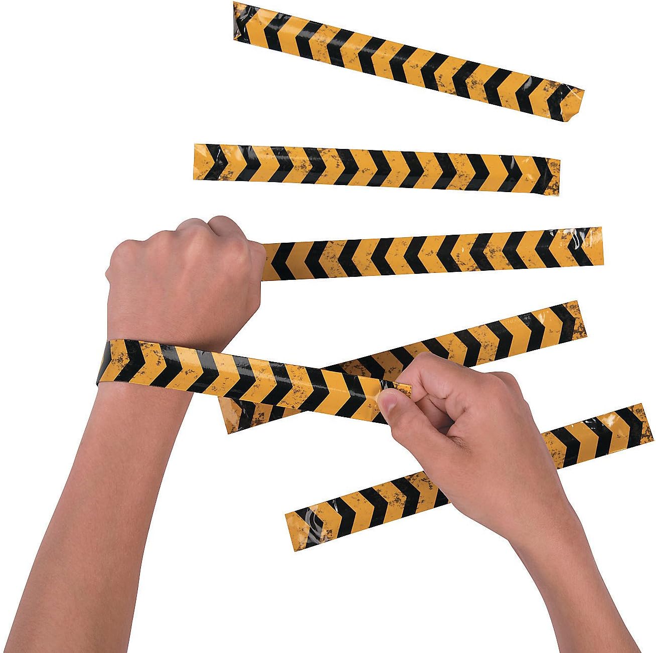 Construction Zone Slap Bracelets - Set of 12 - Party Supplies, Classroom Handouts and Favors