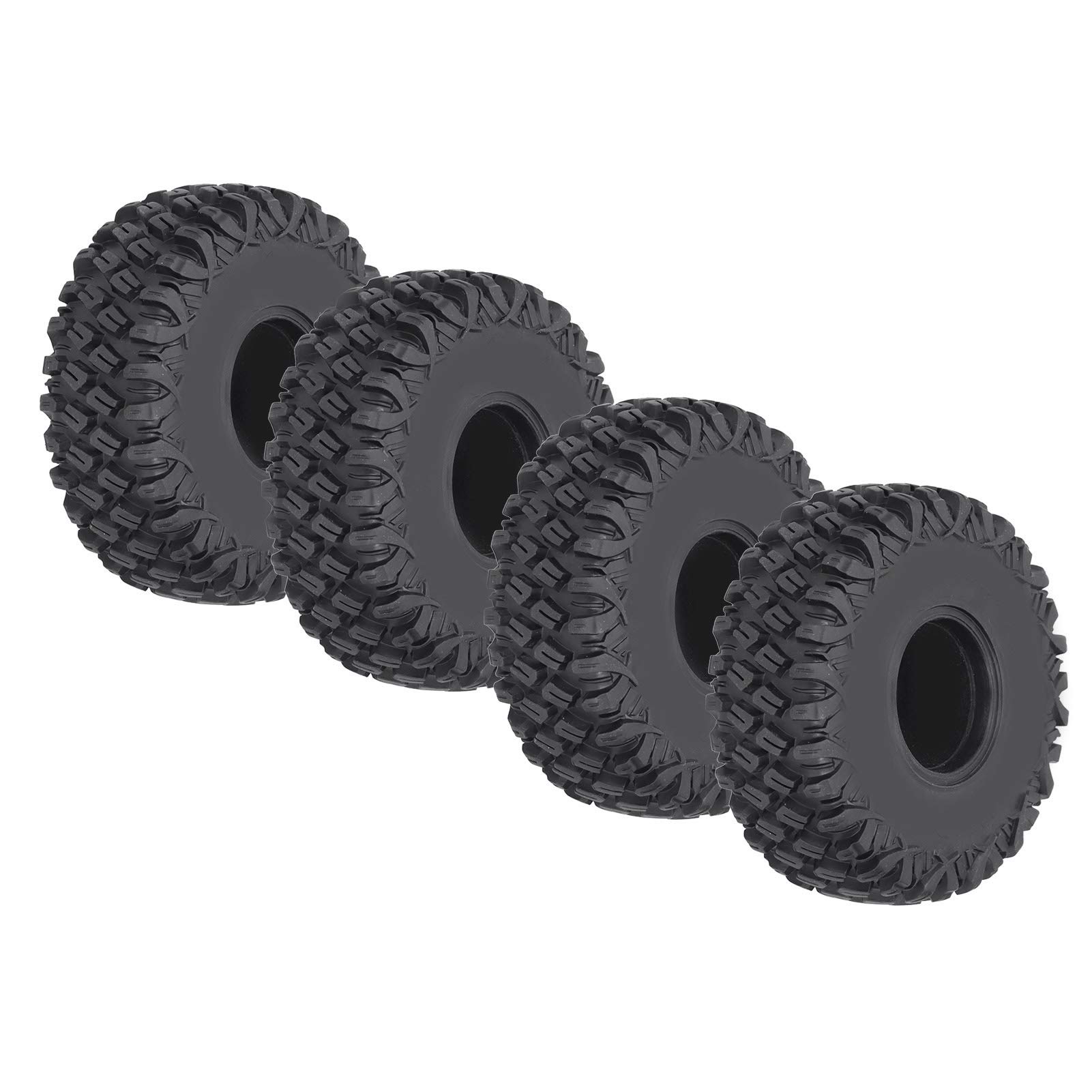 Zestaw opon do piasty RC 1,9 cala Uniwersalne dopasowanie do TRX4 SCX10 90046 1/10 Gąsienica RC Mocna amortyzacja Szerokie opony Wysoka przyczepność Miękka tekstura Wytrzymała (Czarny)