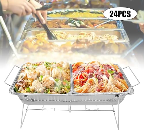 Miniatura 4 de Soporte de alambre para bufé, paquete de 24 estantes de tamaño completo para bandejas de servir platos, calentadores de alimentos, suministros de