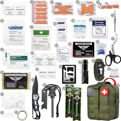Miniatura 3 de EVERLIT Kit de supervivencia de primeros auxilios IFAK EMT Molle Pouch Kit de supervivencia para equipo al aire libre, kits de emergencia, bolsa de