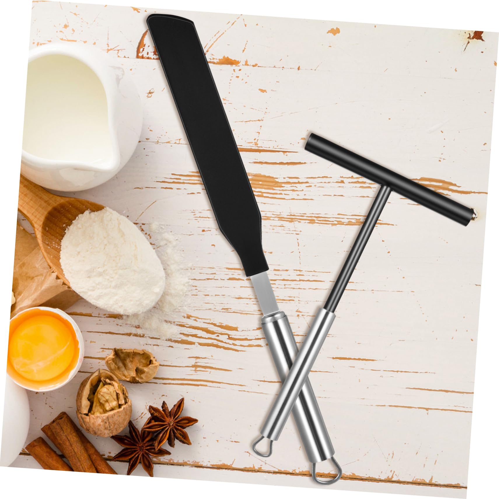 Juego de Espátulas Set Utensilios de Cocina Seguros y Prácticos de Acero Inoxidable para Crema y Panqueques para Panadería y Hotel