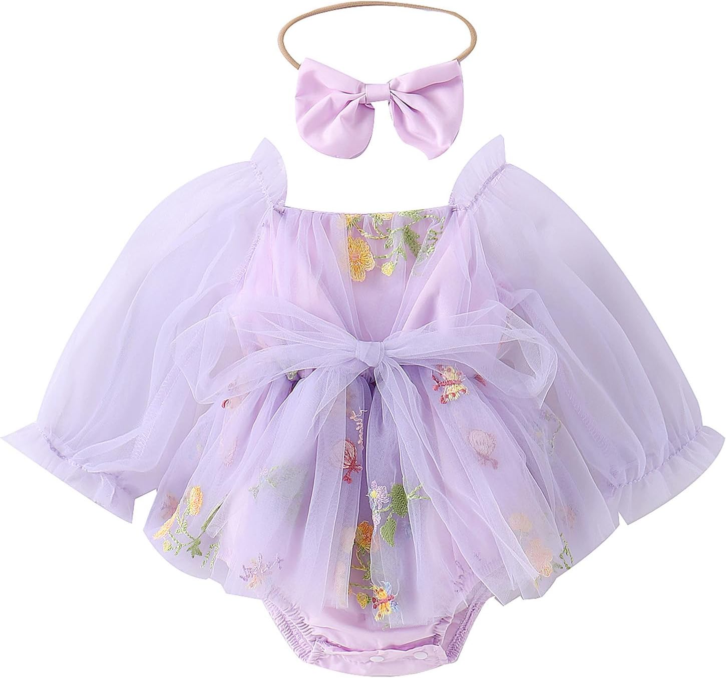 Purple Baby One Piece Gown Cotton Purple Kids One Piece Dress At