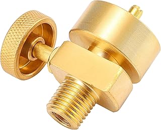 1LB Brass Propane Needle Control Valve, Disposable Adjustable Pressure Propane Gas Regulator Valve with 1/4’’ NPT Male Thread (Tapped M8 Female), Propane 1LB Tank Disposal Cylinder Bottle Adapter