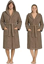 Unisex 100% Cotton 400g Terry Towelling Bathrobe with Hood - Soft and Absorbent with Belt, Pockets and Hanger - Men Women Adult