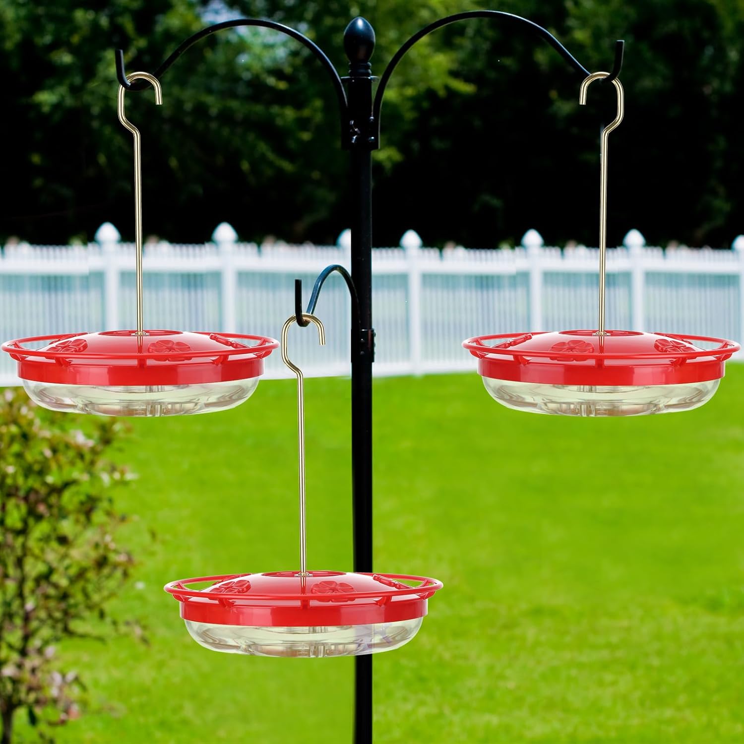 4 Sets Hummingbird Feeder for Outdoors Hanging 16 oz Saucer Humming Feeder with 5 Feeding Ports Flat Hummingbird Feeders Easy to Clean Including Hanging Hook, with Brushes