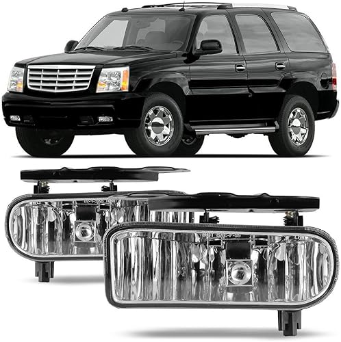 Winjet Luces antiniebla de conducción para Cadillac Escalade 2002-2006 2003-2005 Cadillac Escalade ESV OEM 2 piezas transparente