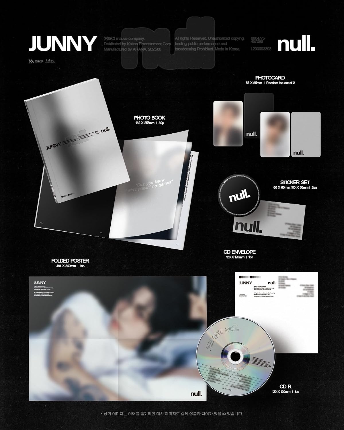 JUNNY null 2nd Album CD+PhotoBook+PhotoCard+Sticker+Folded Poster on Pack+Tracking Sealed