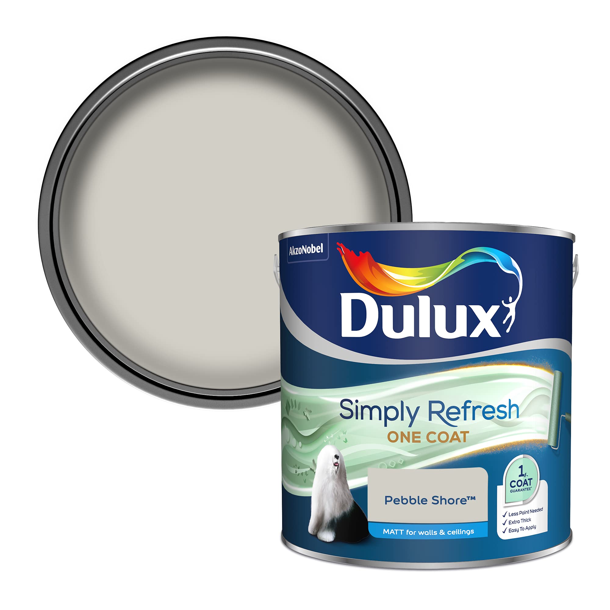 Dulux Cool Neutral Simply Refresh One Coat Matt Pebble Shore, 2.5L