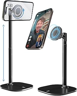 COOPER MagStand - iPhone Stand for Desk & Video Recording, Compatible with MagSafe, Stand for iPhone 17 Pro Max Plus, 16/15/14/13/12 (Night Black)