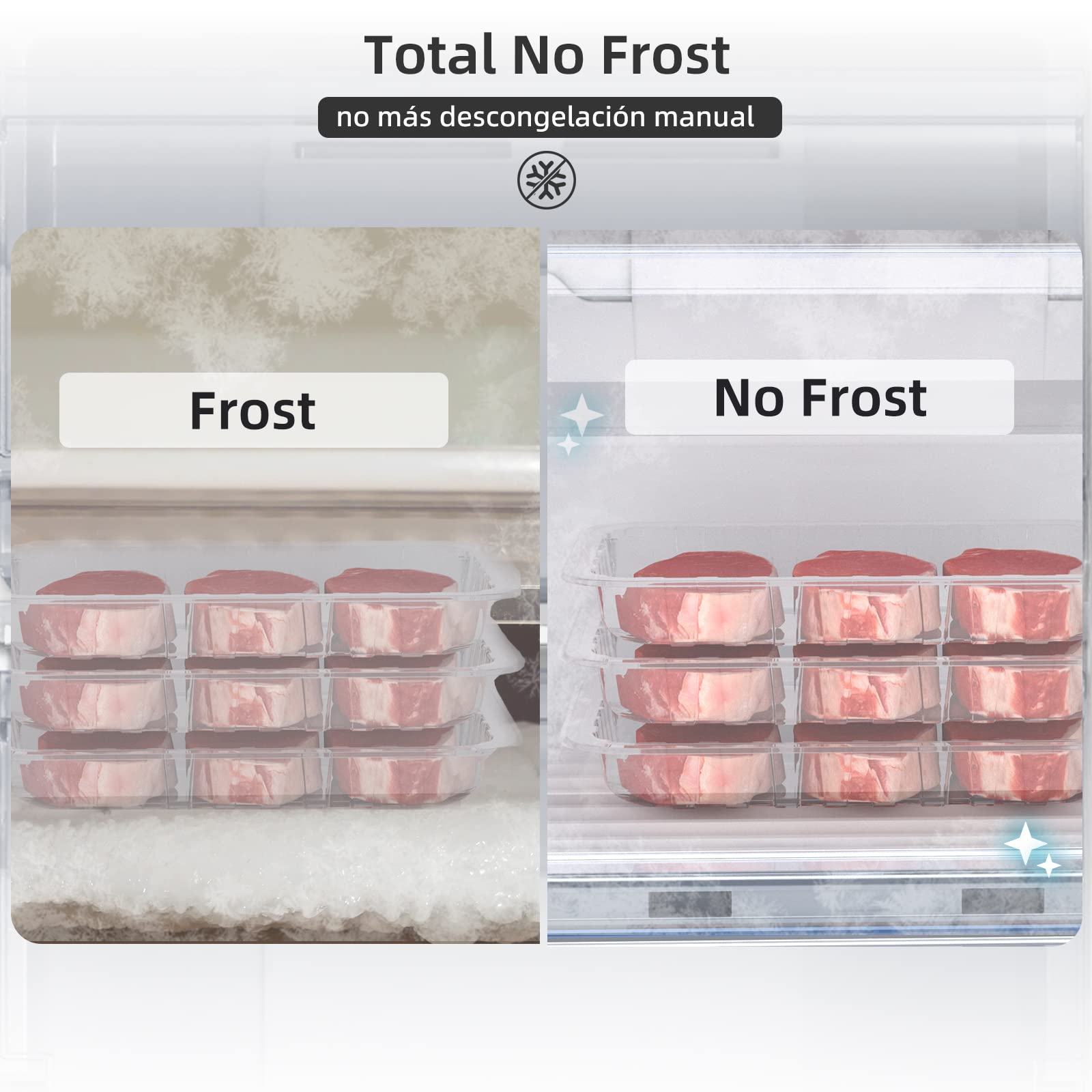 CHiQ FBM228NE4DE No Frost Combi Refrigerator,frigorífico independiente con congelador, combinación de frigorífico y congelador 231 L, sin escarcha, flujo de aire múltiple, dispensador de agua, 170 cm - 5