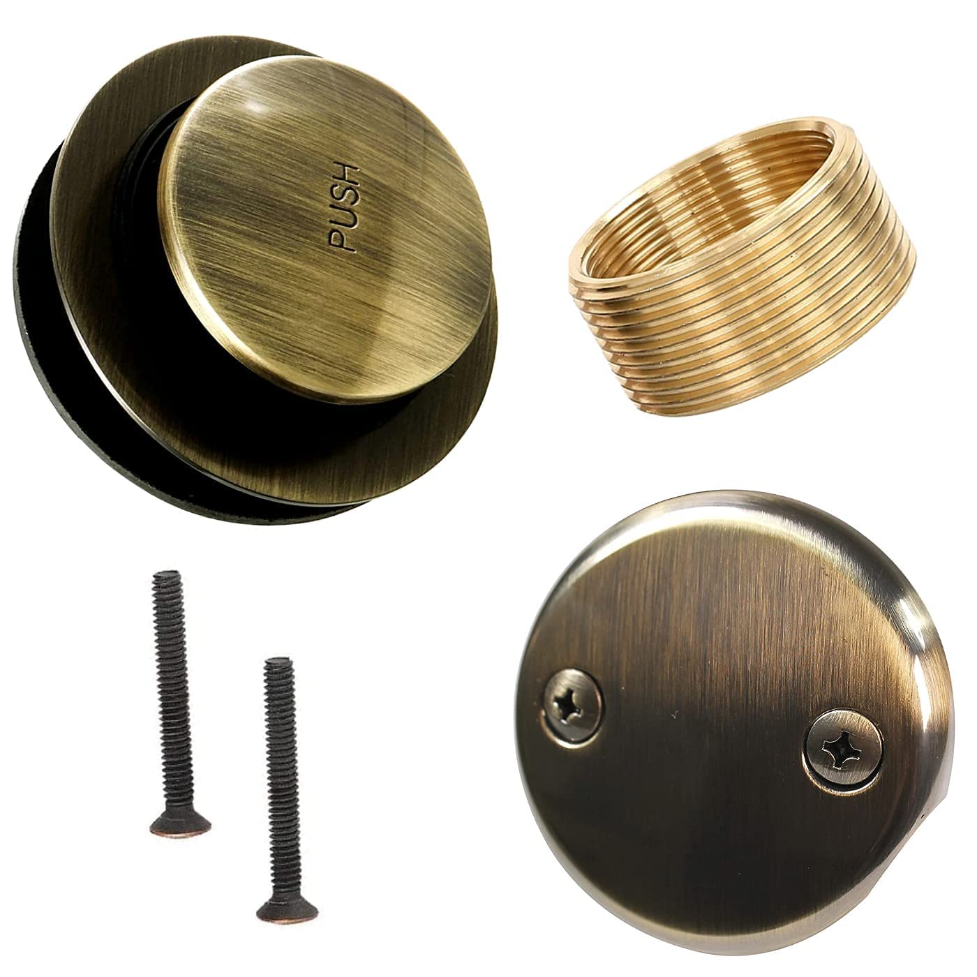 Buy Tip Toe Bathtub Tub Drain Assembly, Conversion Kit, Trim Waste and Two Hole Overflow Face Buy Tip Toe Bathtub Tub Drain Assembly, Conversion Kit, Trim Waste and Two Hole Overflow Face