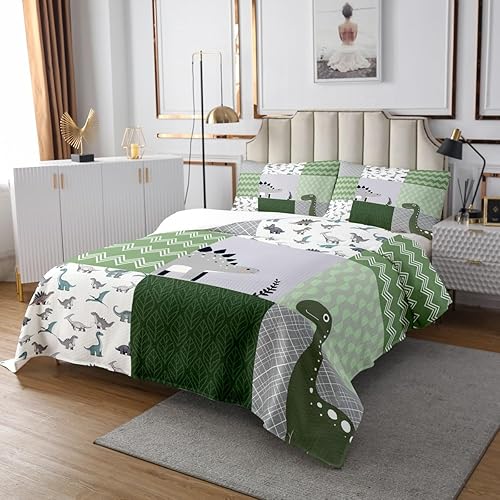 Miniatura 9 de Juego de colcha de girasoles amarillos, tamaño Queen para niños, niñas, juego de edredón de mariquita roja, colcha de cuadrícula geométrica, colcha