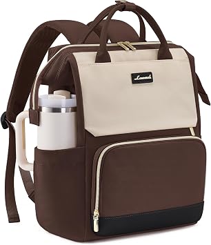 LOVEVOOK Laptop Backpack Womens, 15.6 inch Travel Rucksack Bag for Ladies With Carrier Pocket for Large Cup, Hand Luggage Backpack Waterproof College School Bag Casual Daypacks for Work Business Uni