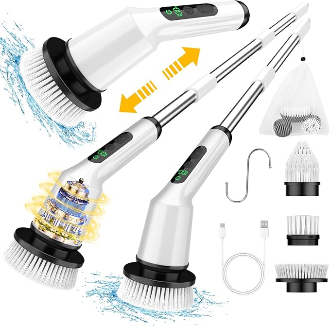 Electric Spin Scrubber for Cleaning Bathroom, Shower
