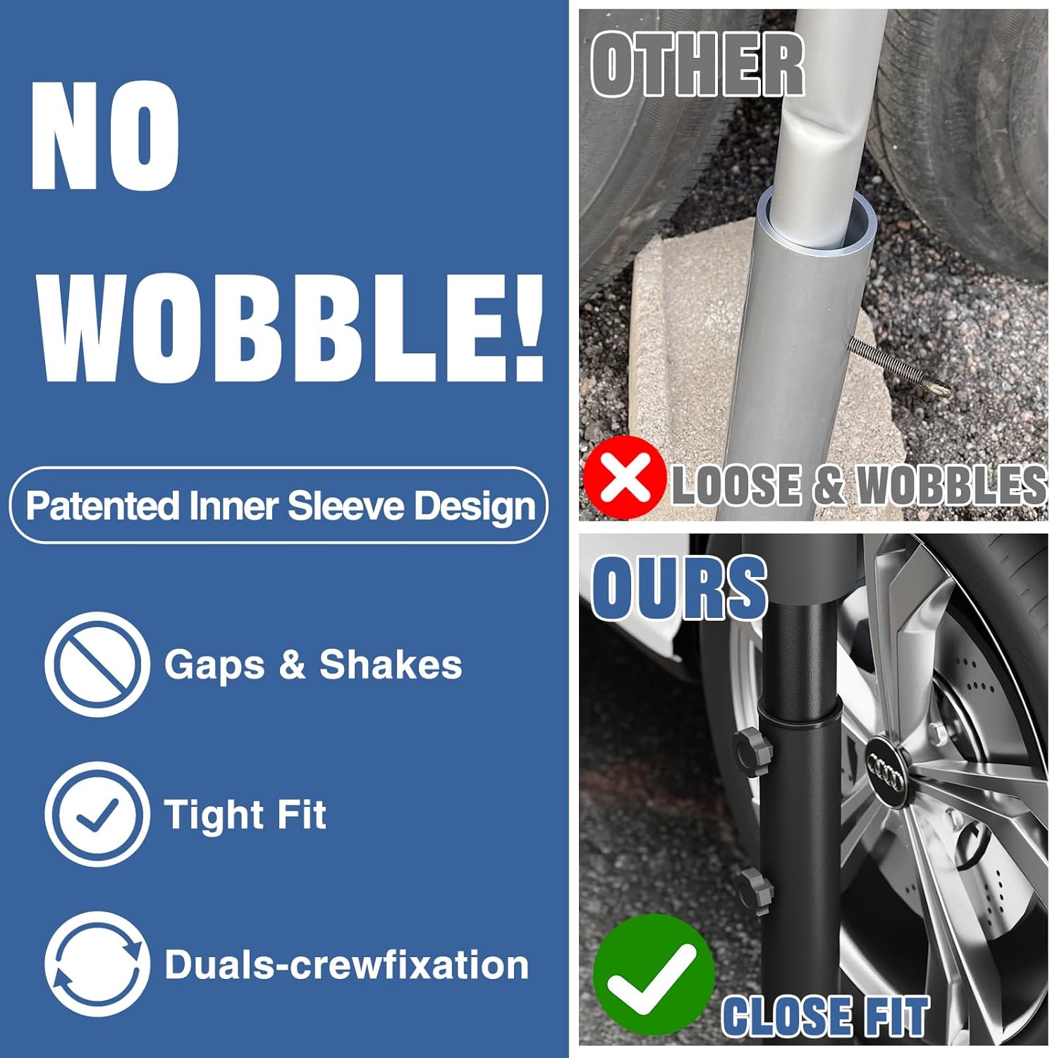 Tailgate Flag Pole with Tire Mount, 20 FT Heavy Duty Portable Flag Pole Kit for Tailgating, RV Telescoping Flagpole with Base for Camping, Outdoor Tailgating, Party, Camper