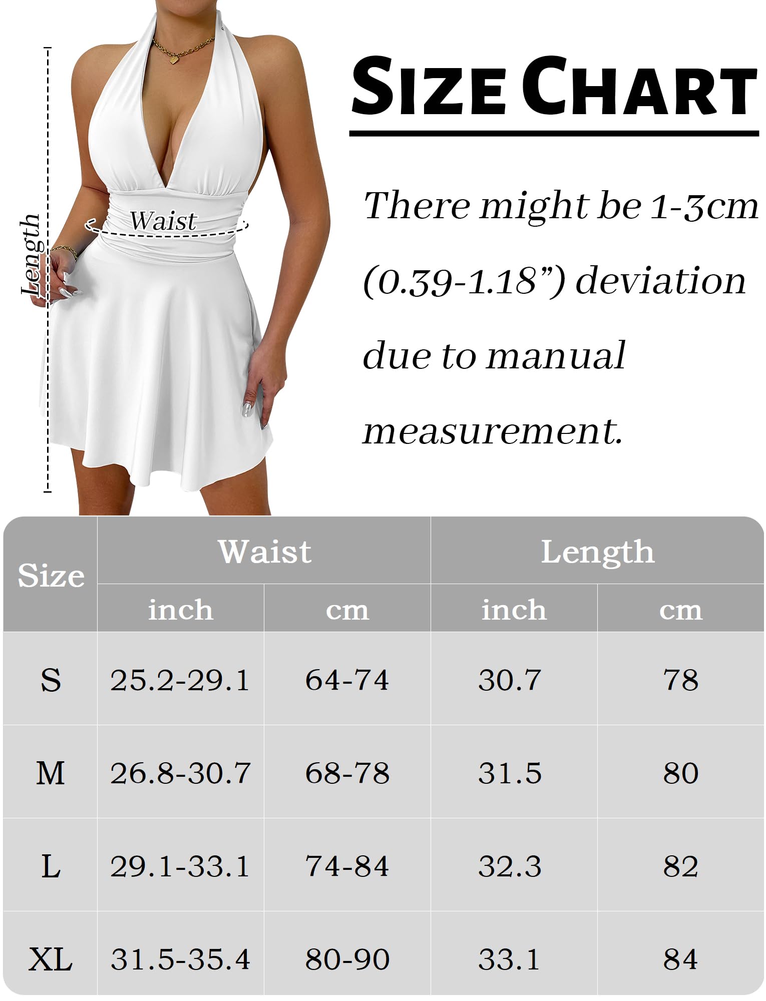 FEOYA Robe Spaghetti Femme Robes sans Manches Minirobe Moulante Wrap Adultes Robes Courtes Dos Nu Sexy Minirobes Col en V