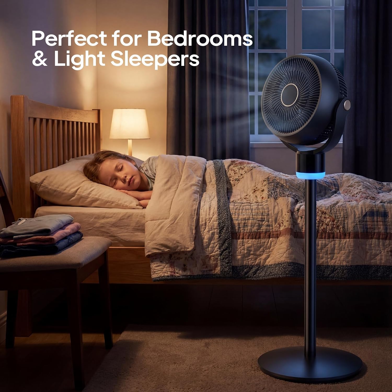 Bonnlo 3-in-1 Standing Fan for Bedroom with Adjustable Height, Oscillating Fan with 120°+ 90° Omni-Directional Airflow, Pedestal & Tabletop Fan with 3 Speeds & 12H Timer for Home/Dorm/Office