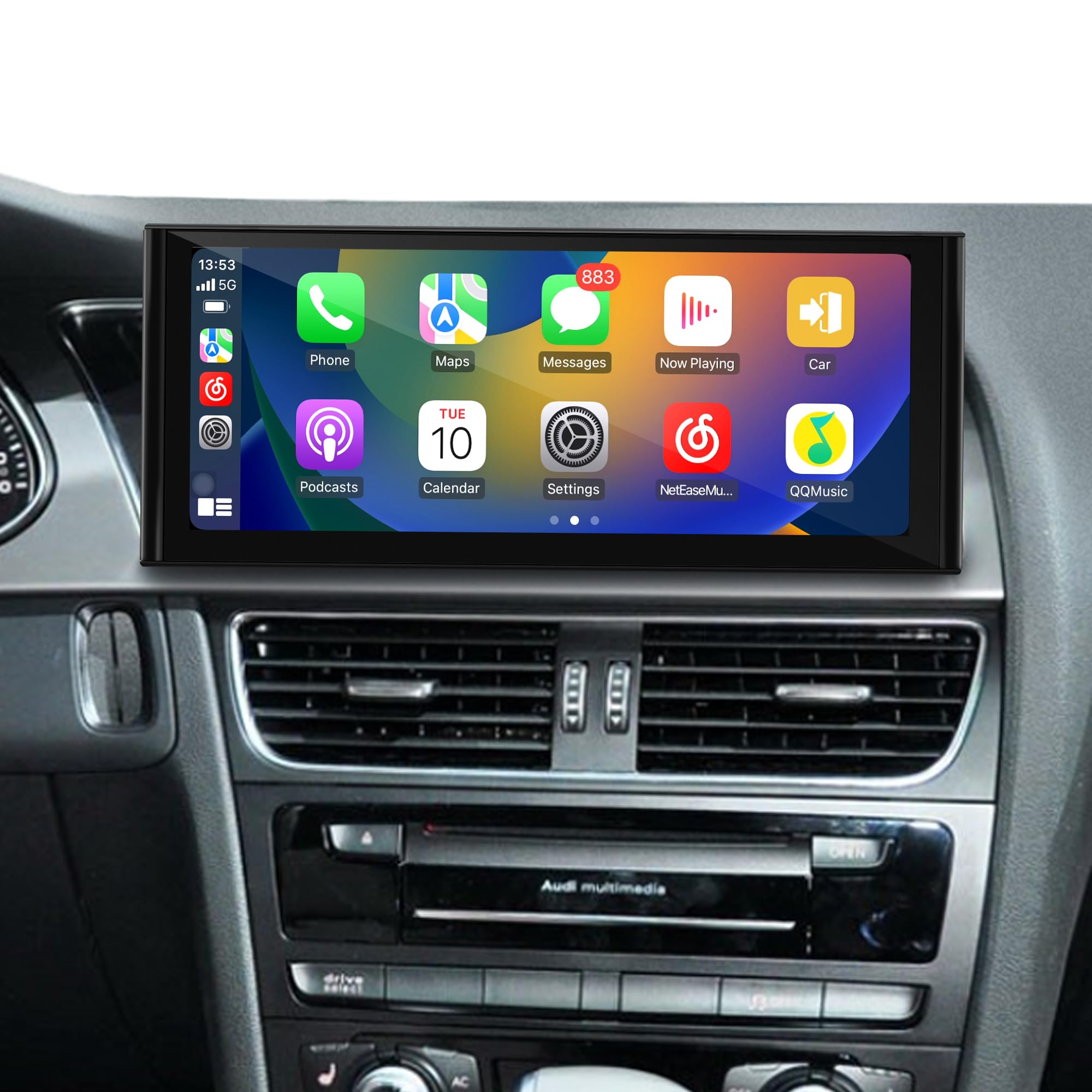 Aktualizacja ekranu Linux o przekątnej 10,25 cala do Audi A4 A5 S4 S5 RS4 RS5, Wireless CarPlay i Android Auto, lustrzanie ekranu, kamer samochodowych