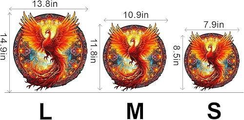 Miniatura 2 de KAAYEE Rompecabezas de madera, rompecabezas de Phoenix, 11.8 x 10.9 pulgadas, 200 piezas, rompecabezas único en forma de animal, regalo para niños y