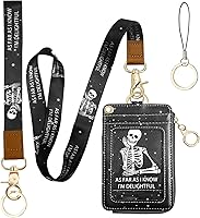 Vista 11 de bolimoss Cordón con cartera, funda de identificación con cremallera y cordón, soporte para credencial, cartera con cordón para mujer, cartera