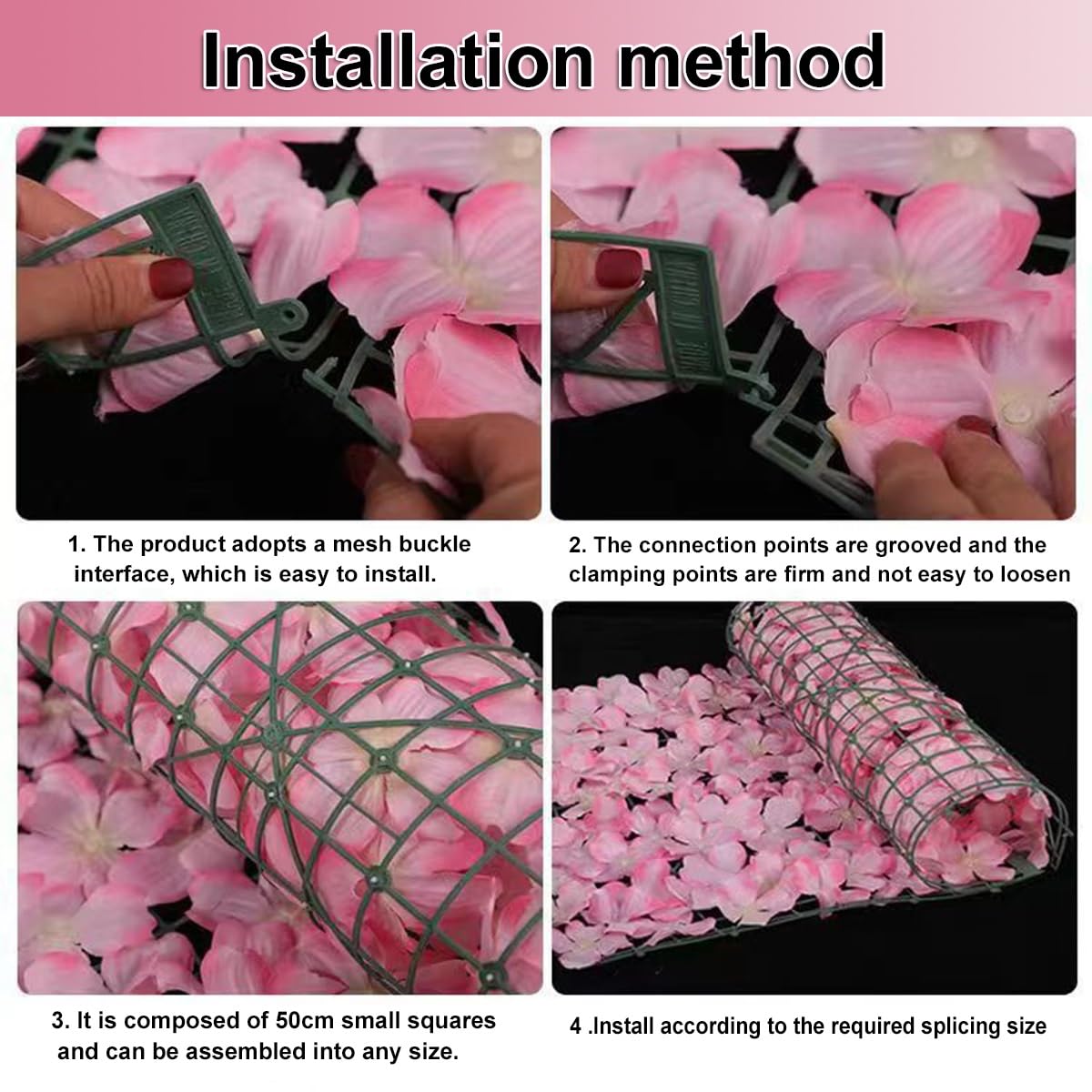 Weiße 3D-Seidenblumen Wanddekoration - Hortensien-Wandmatte 1,1x1,4 M Für Hochzeit & Party