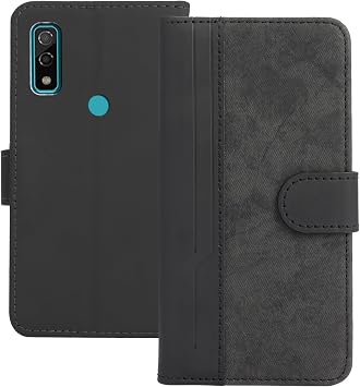 Arrows We F-51B Pocketbook-Type Case, Full Protection, High-Quality PU Leather and Denim Combination Design, Docomo F-51B Wallet Case, Card Storage Pocket, Horizontal Stand Function, Simple