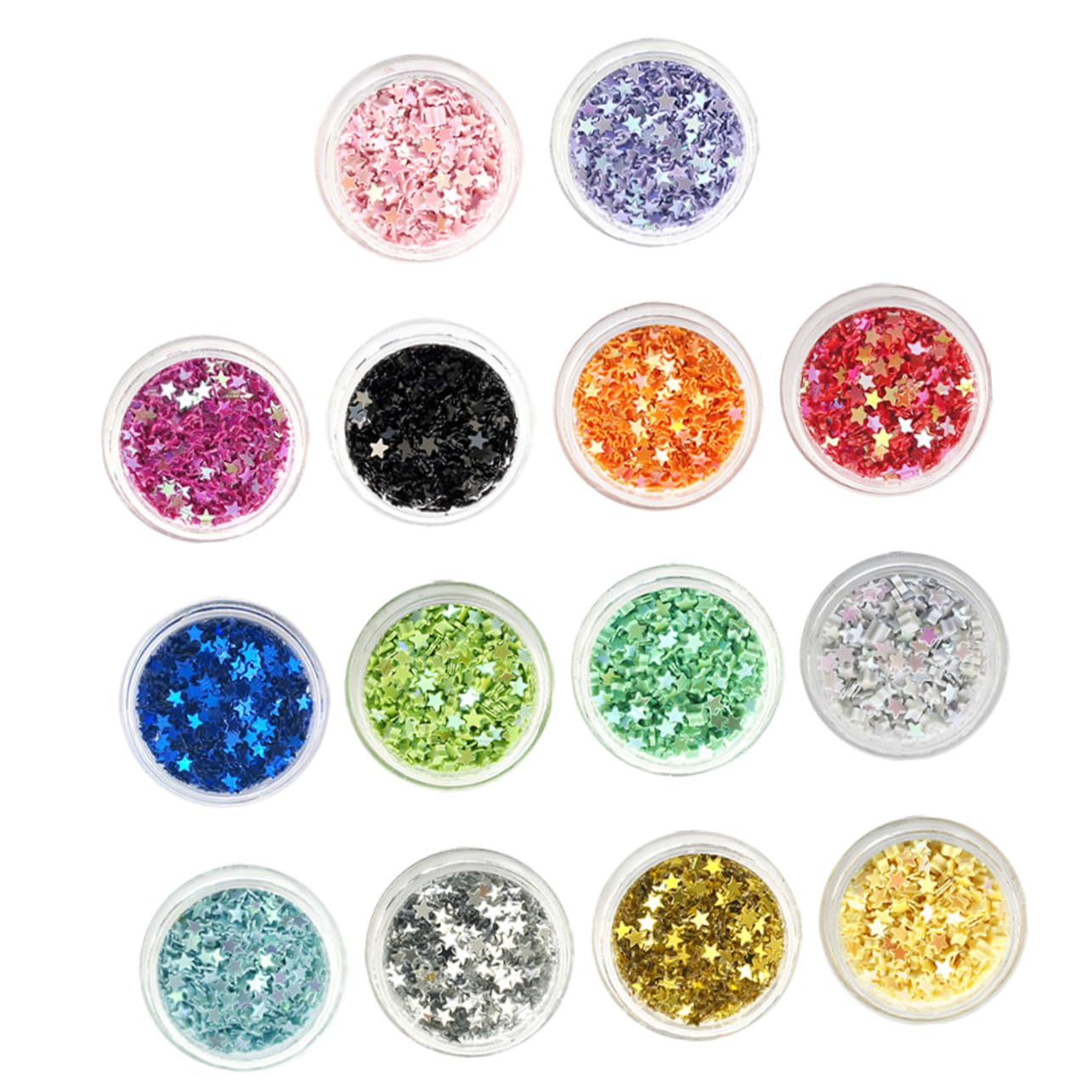 Ipetboom 5 Set Stella A Cinque Punte Glitter Nail Art Gioielli Fai Da Te Patch Per Unghie Accessori Materiali Fatti A Mano (14 Colori) Adesivi Per Unghie Uv Volpe Acrilico Elegant 14box*5