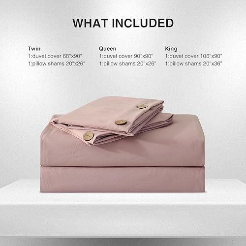 Miniatura 6 de APSMILE Juego de funda de edredón color lila bruñido, tamaño individual, 2 piezas con 1 funda de edredón de 68 x 90 pulgadas y 1 funda de almohada