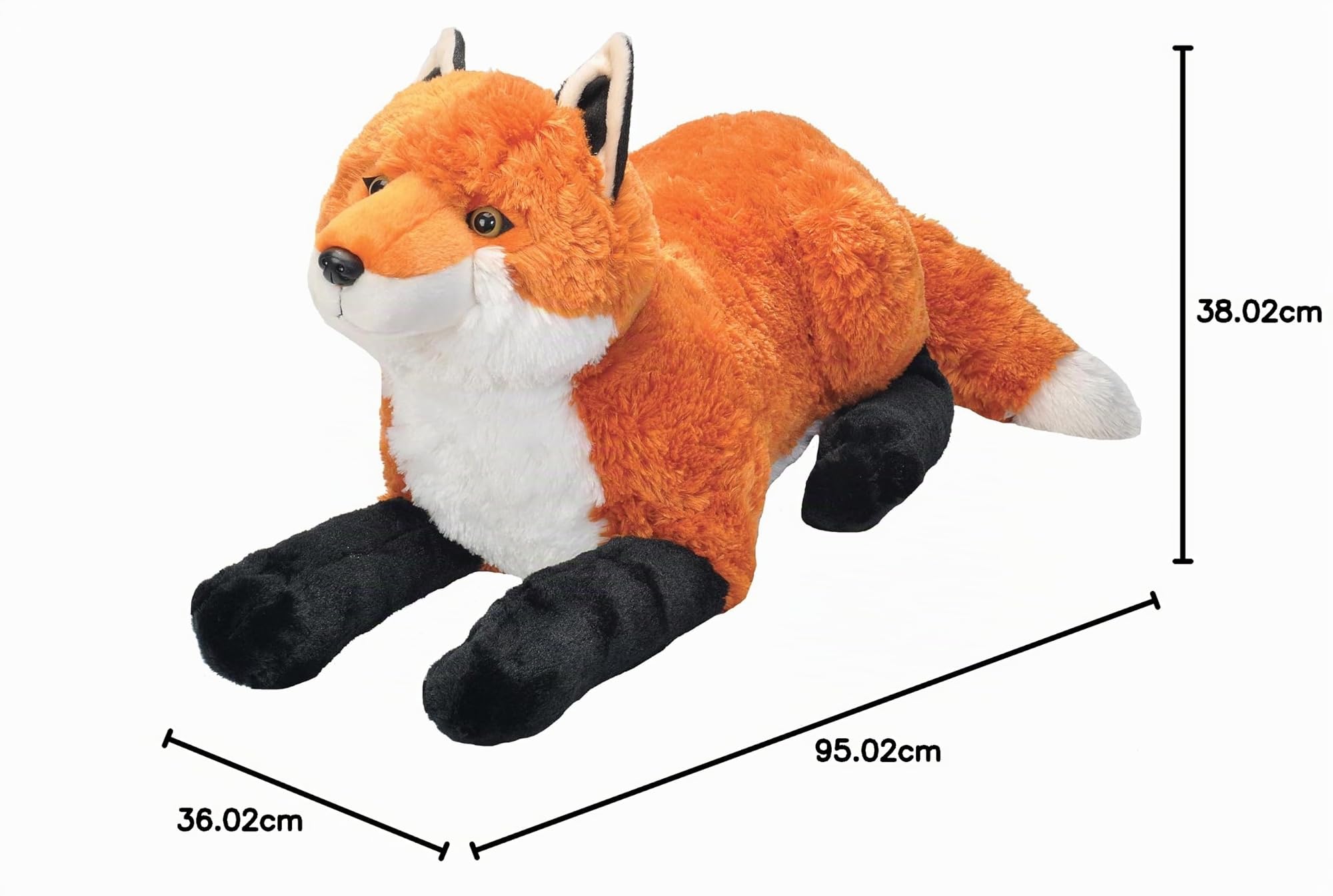 Wild Republic Cuddlekins Jumbo Volpe Rossa, Peluche di Animali, 76 cm, Peluche per Neonati, Peluche per Regalo di Compleanno Imbottitura Realizzata Partendo da Bottiglie Riciclate