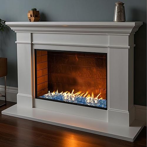 Miniatura 6 de Skyflame Vidrio de fuego regular de alto brillo de 10 libras para hoguera, chimenea, jardín, paisajismo, azul pacífico, tamaño de 12 pulgada