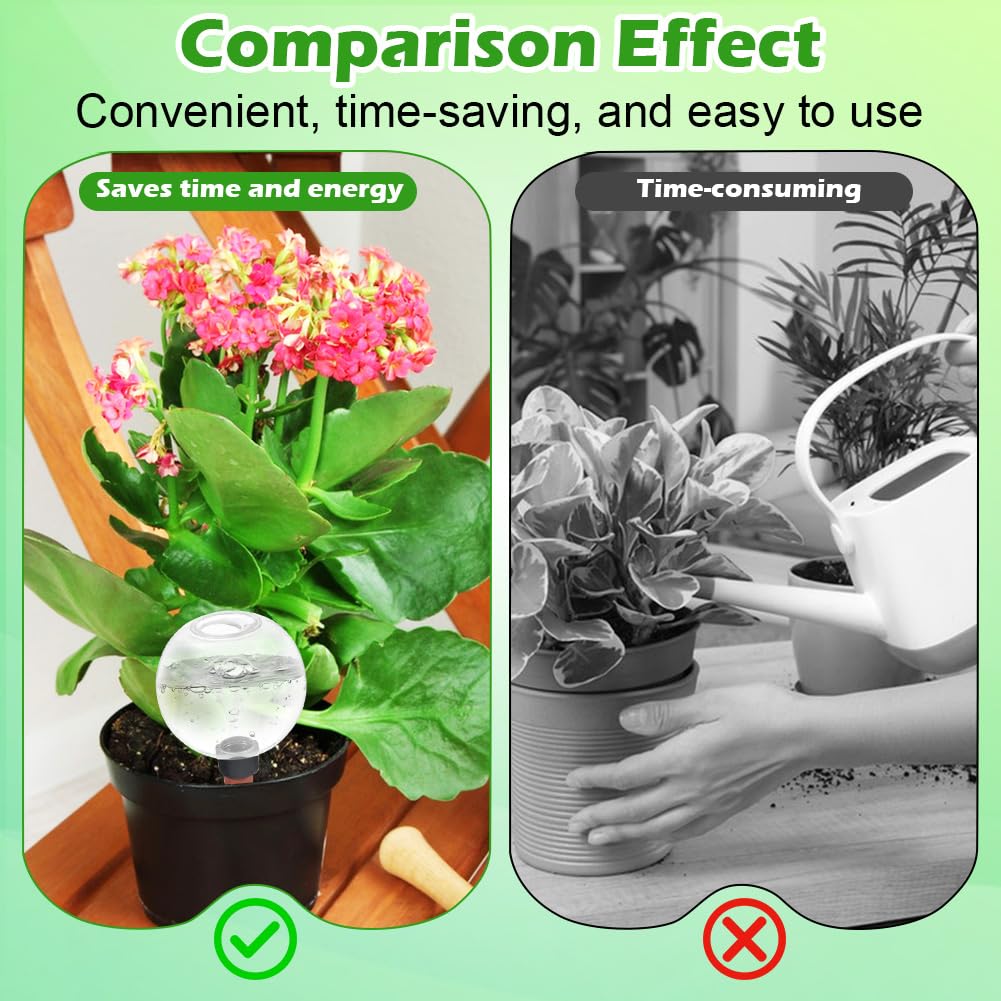 500ml Boules D'arrosage Automatiques pour Plantes, Oignons T'arrosage Transparents, Dispositif D'Arrosage Portable, Globes D'Arrosage d'eau pour La Maison